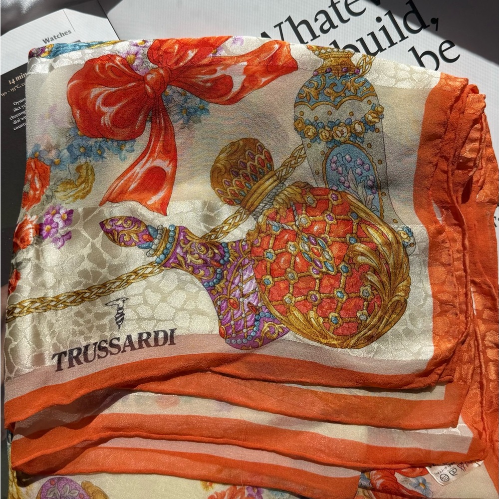 90s vintage Trussardi silk scarf